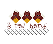 Three Red Hens